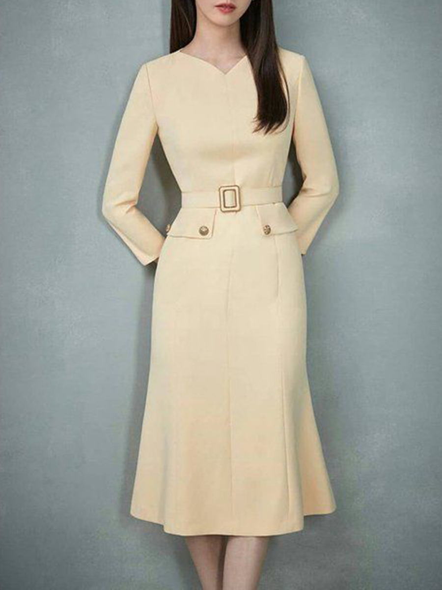 white casual dress HE1002-01-04
