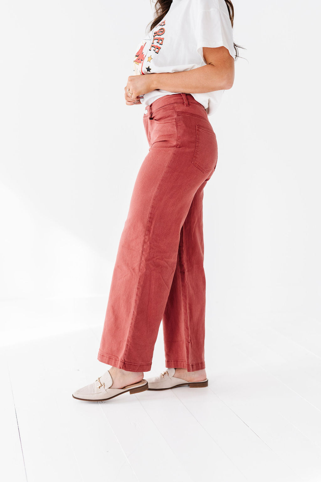 Rudy Wide Leg Jeans in Rust