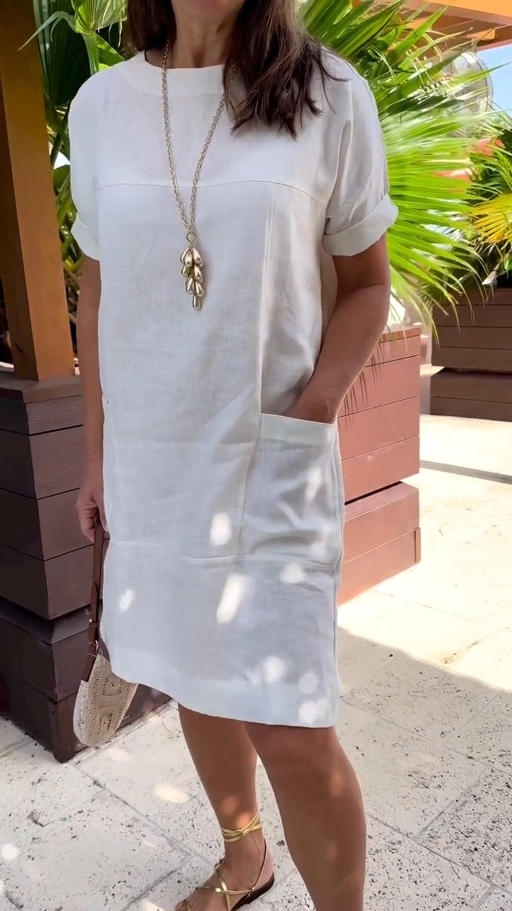 Round Neck Short Sleeve Dress