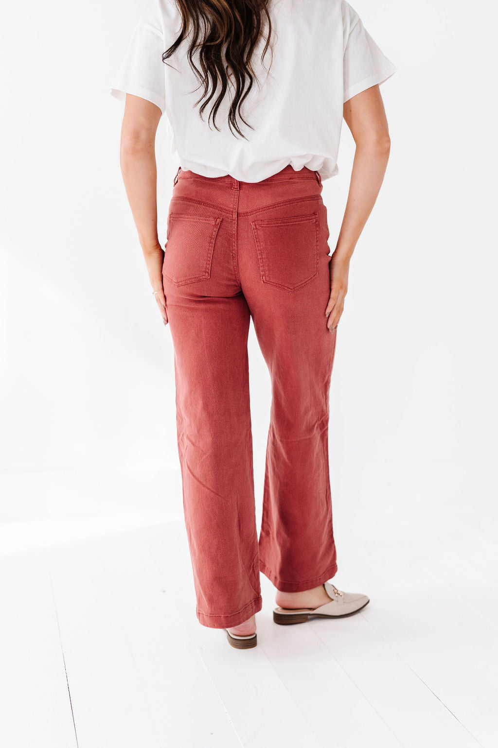 Rudy Wide Leg Jeans in Rust