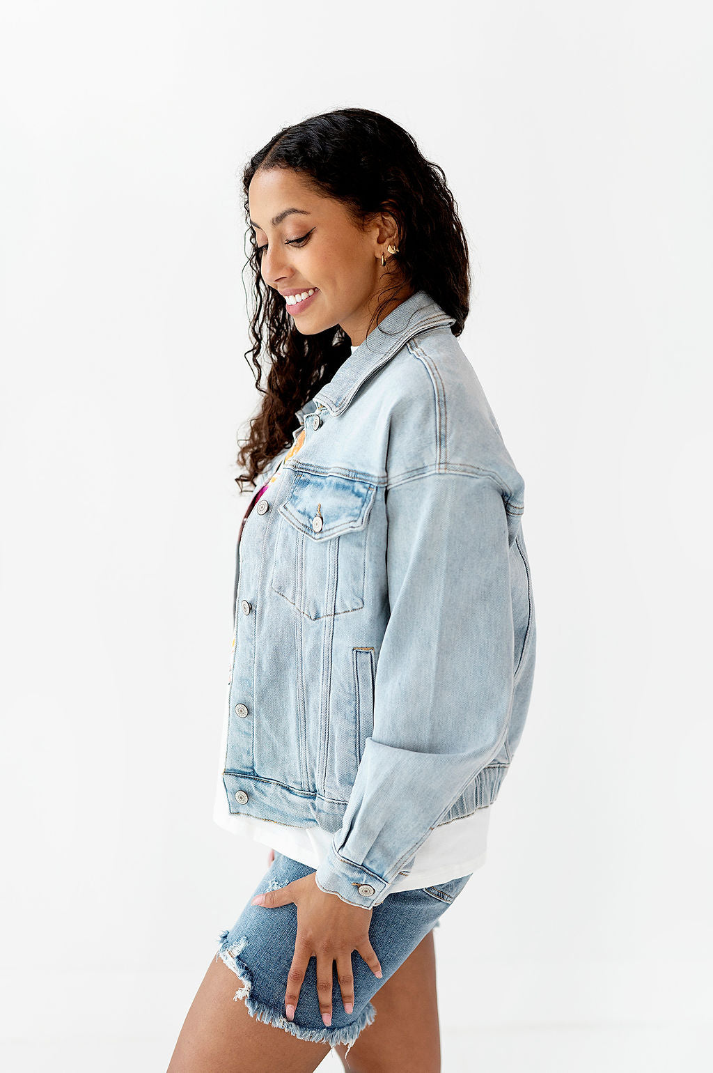 Heather Cargo Style Wide Leg Jeans